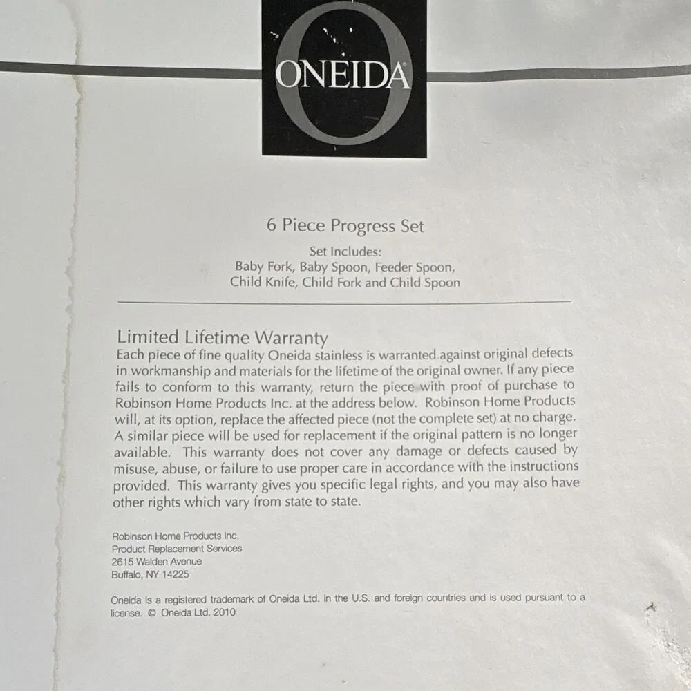 Oneida Cubby Bear 6 Piece Progress Flatware Set Stainless Steel NIB New Vintage